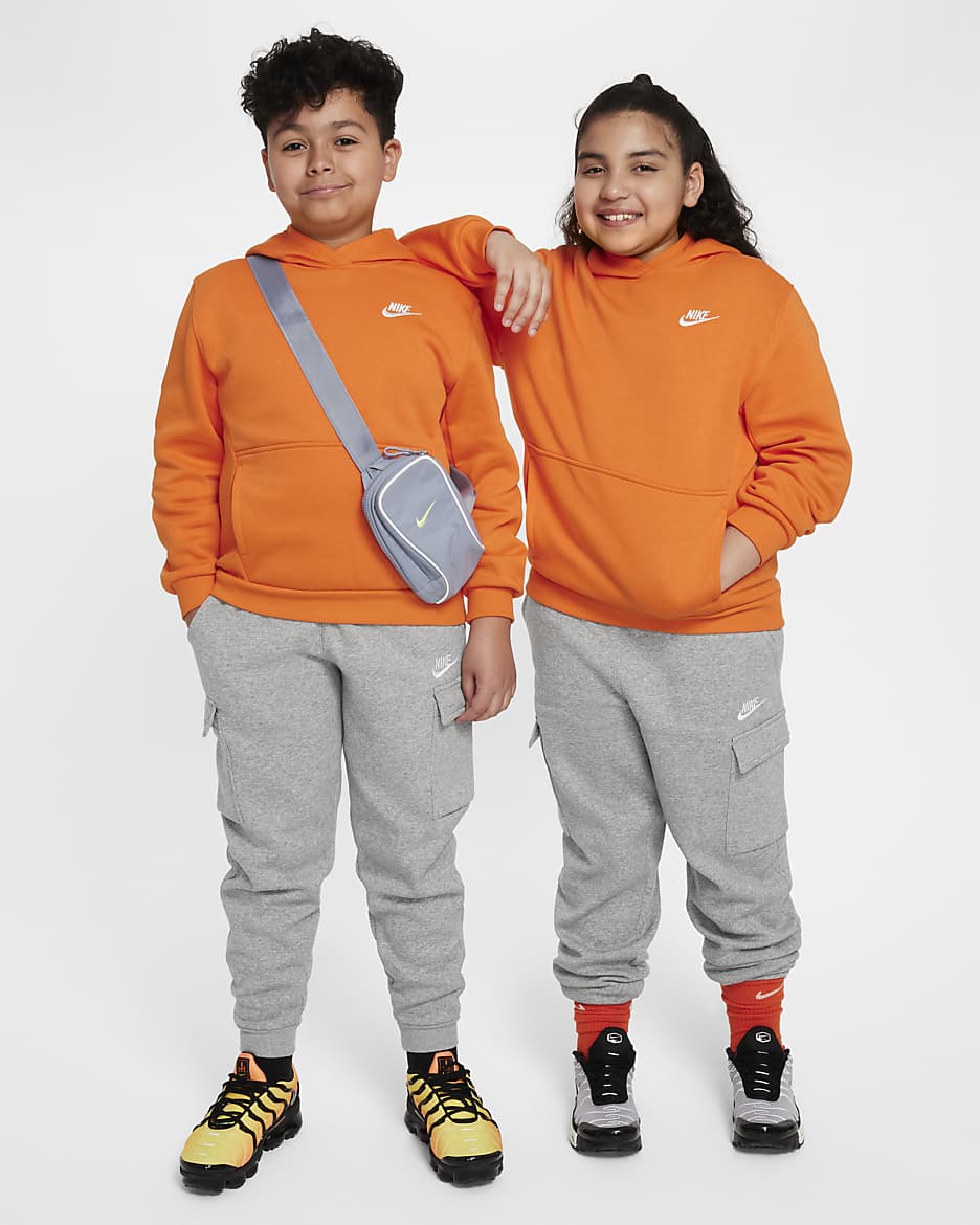 Nike sportswear club fleece orange best sale